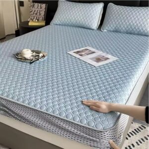 Natural Latex Summer Cooling Mat – Soft, Breathable Mattress Cover with Pillowcase